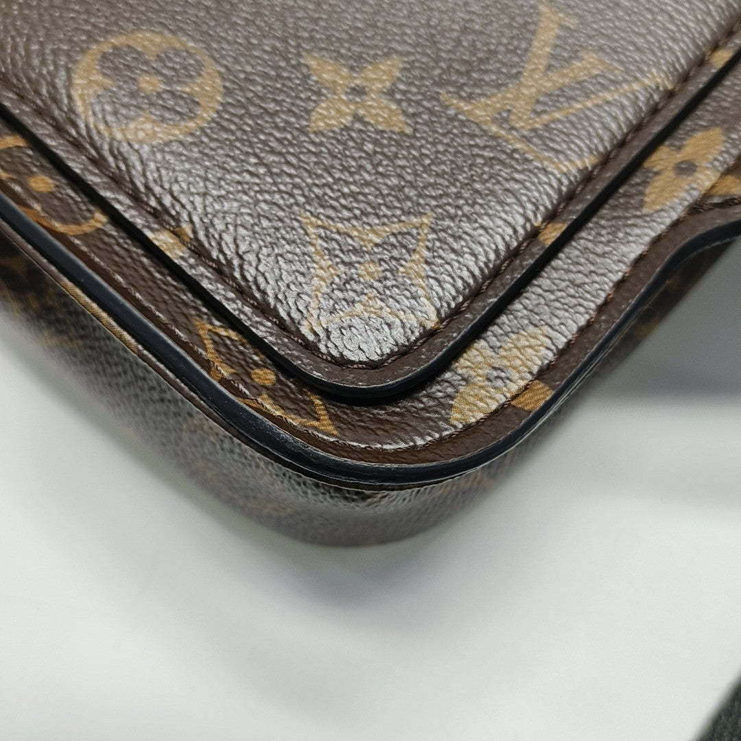 S LOCK Monogram Coated Canvas Brown