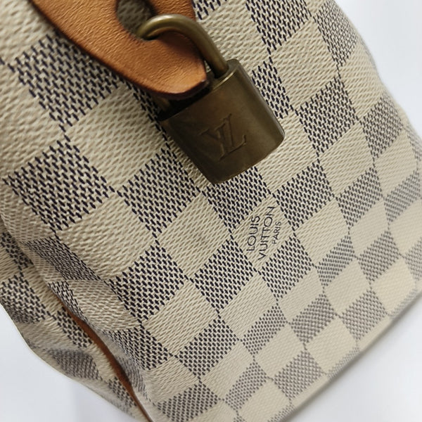 SPEEDY 25 Damier Azur Coated Canvas White