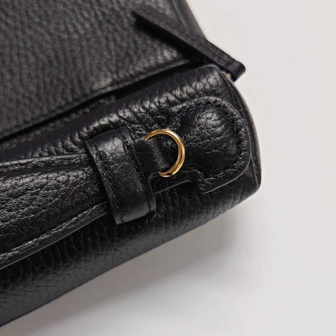 Calfskin Shoulder Bag Small Black
