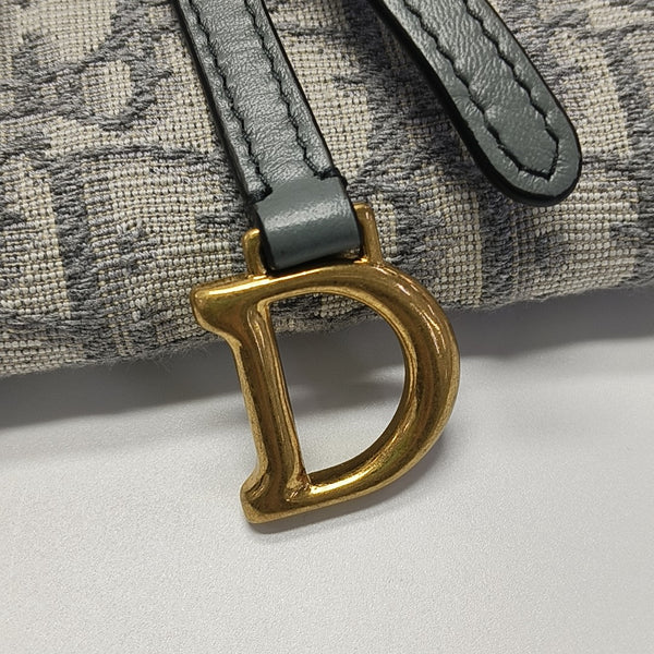 Saddle Small Oblique Canvas Gray