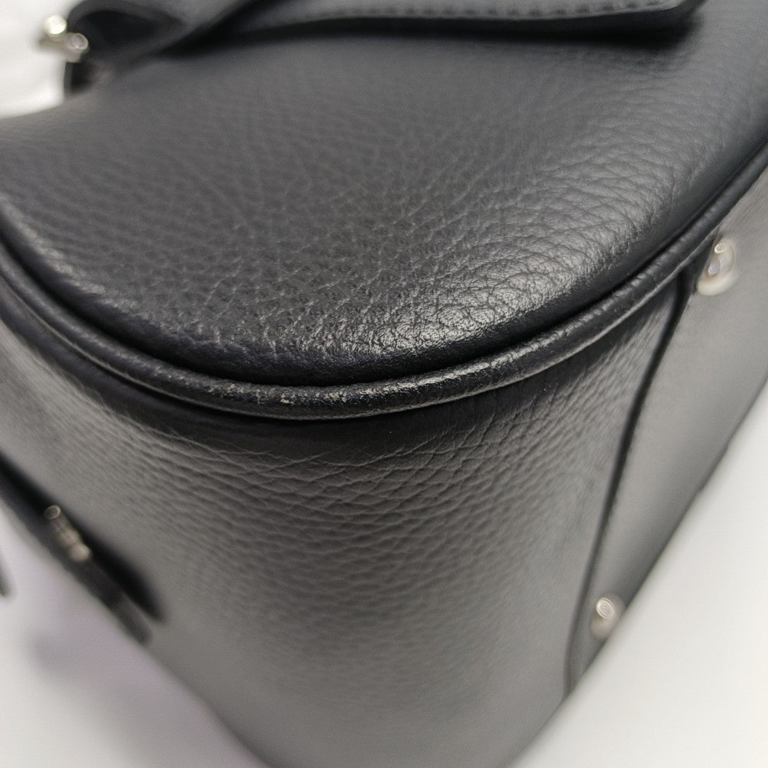 Calfskin Top Handle Bag Black