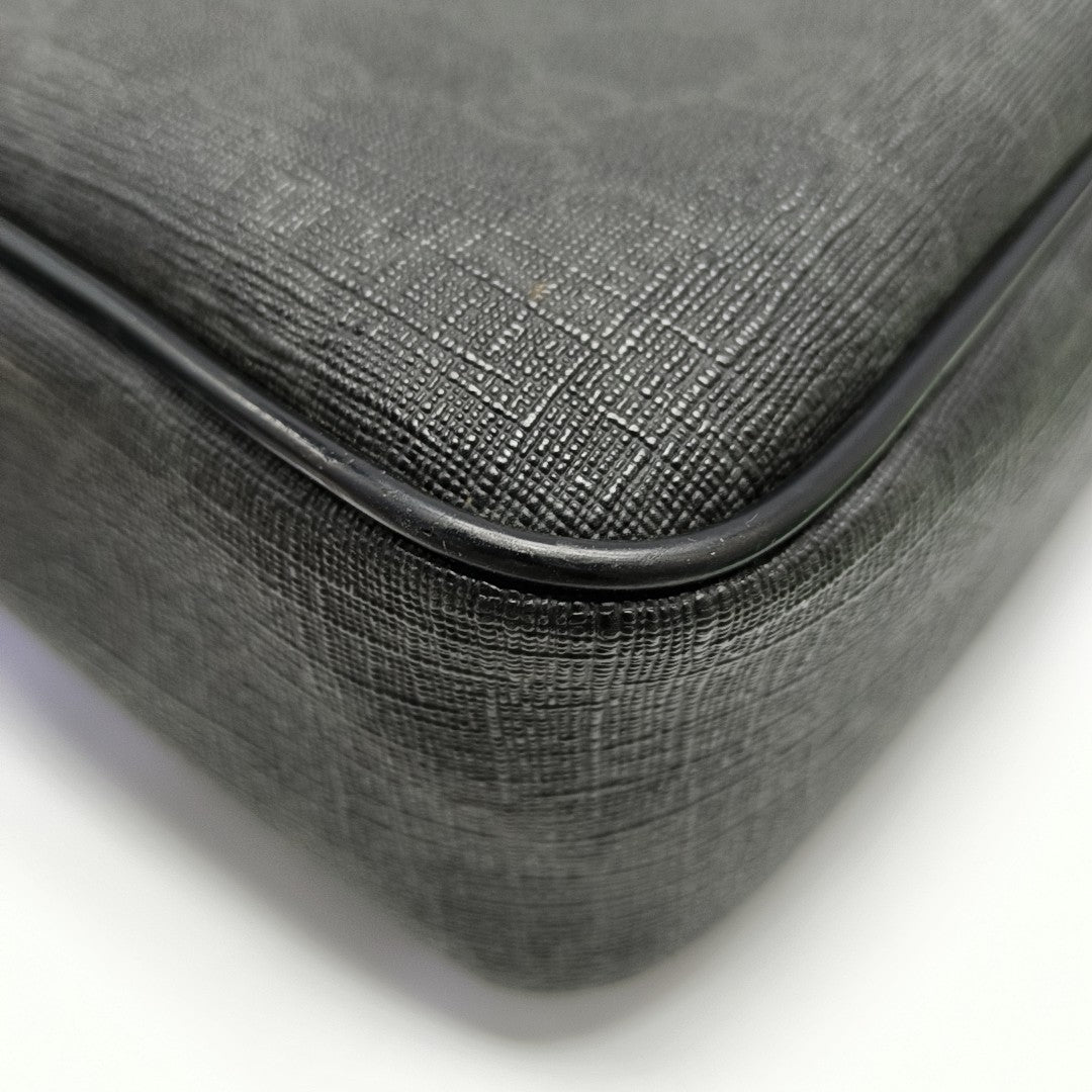 Monogram Coated Canvas Shoulder Bag Black