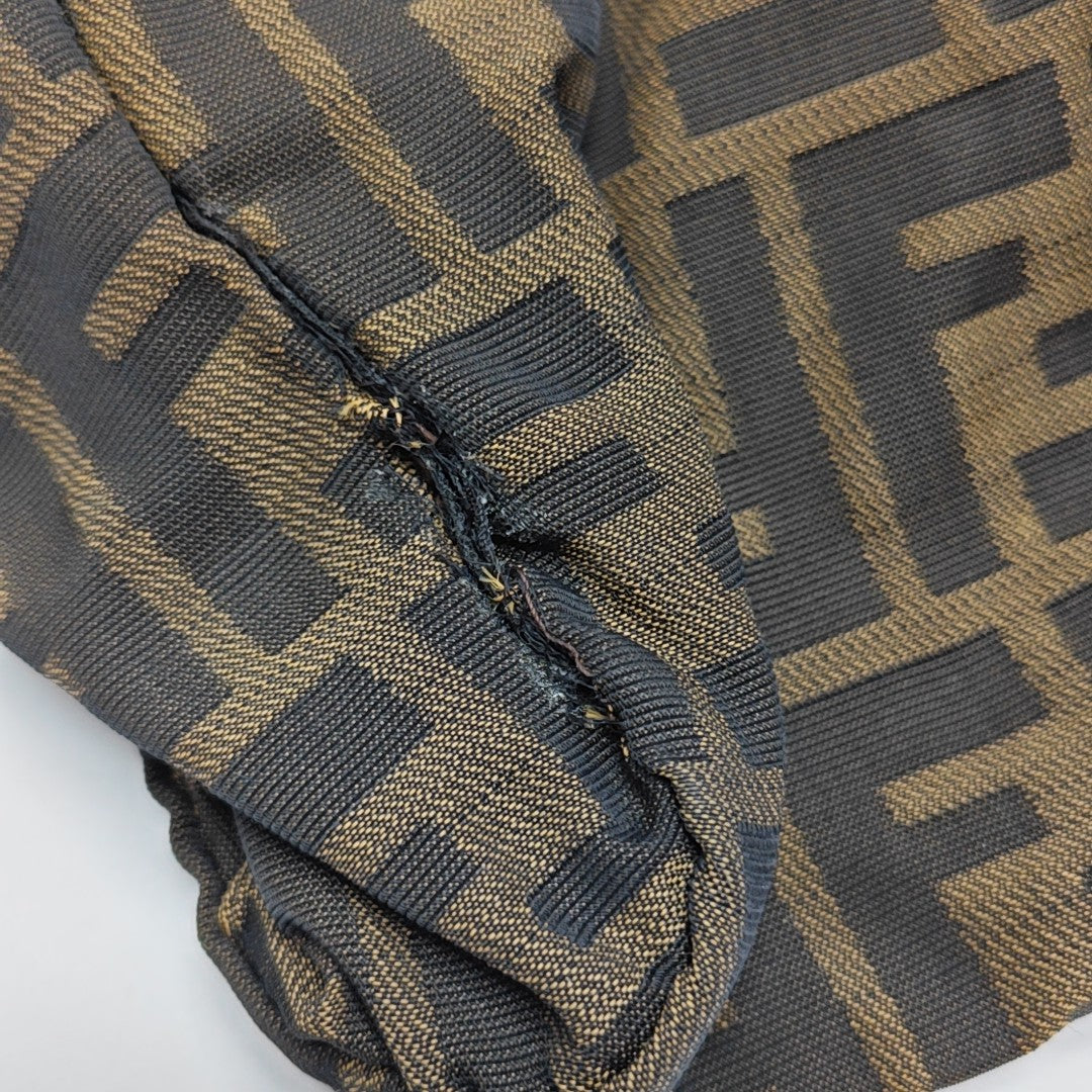Fabric Top Handle Bag Brown