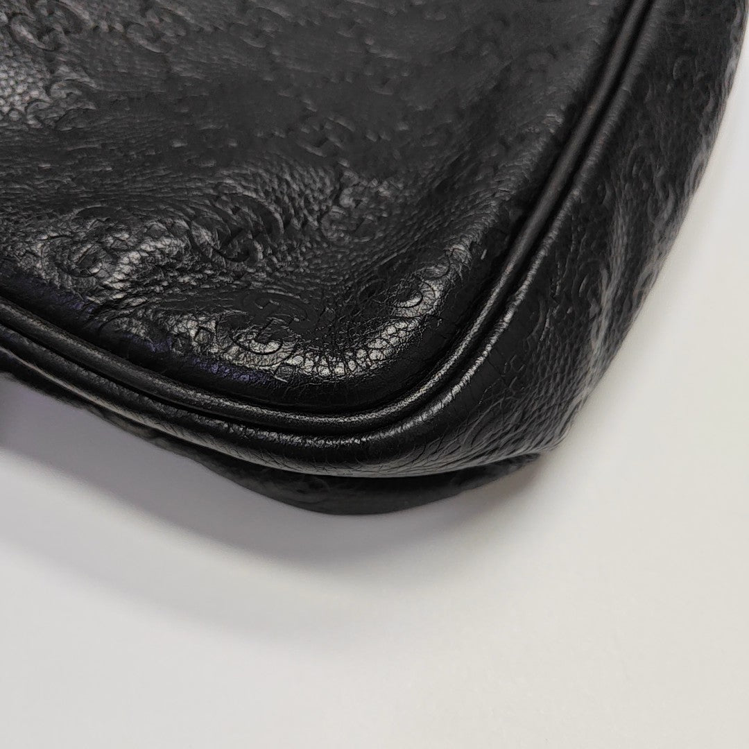 Monogram Calfskin Shoulder Bag Black