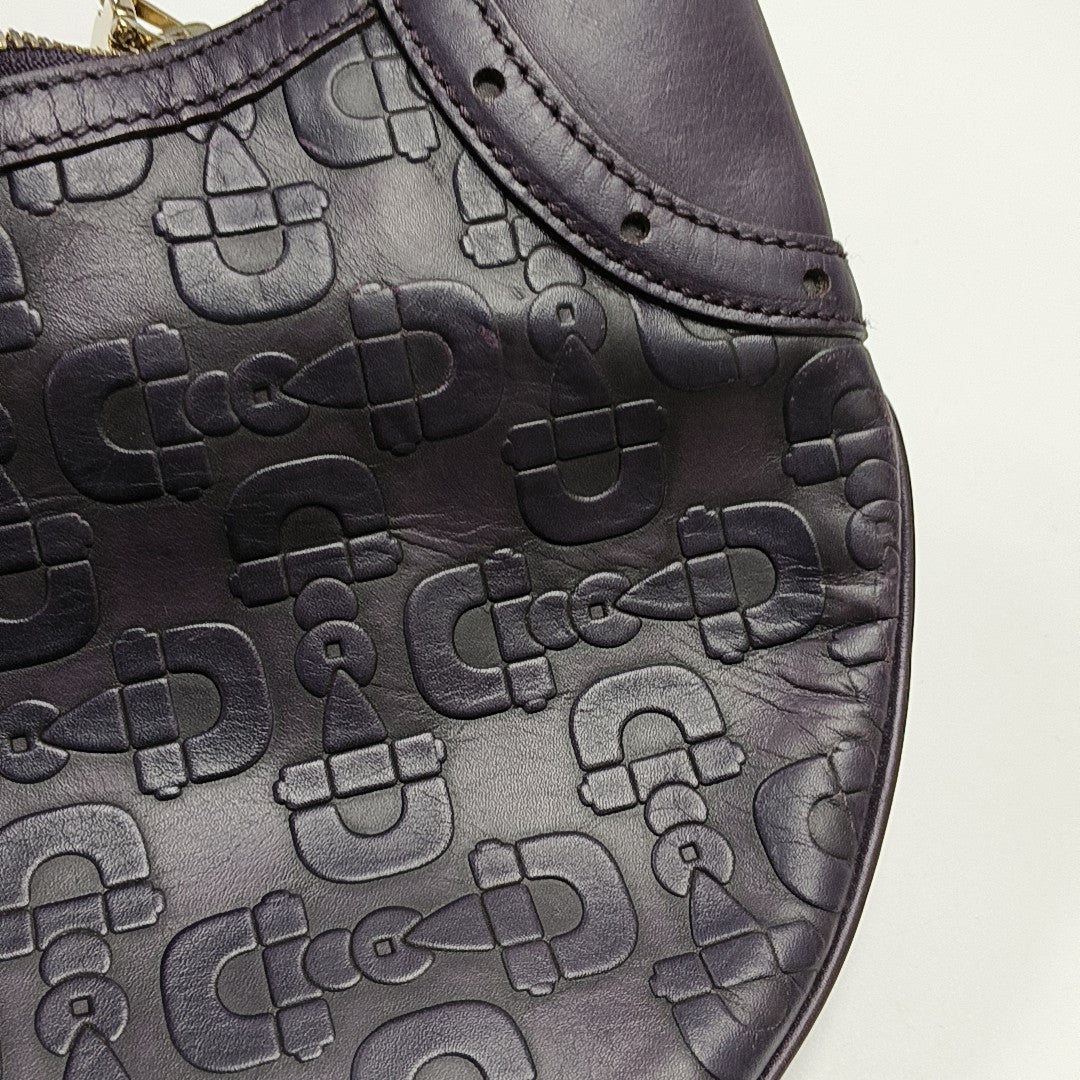 Calfskin Top Handle Bag Purple