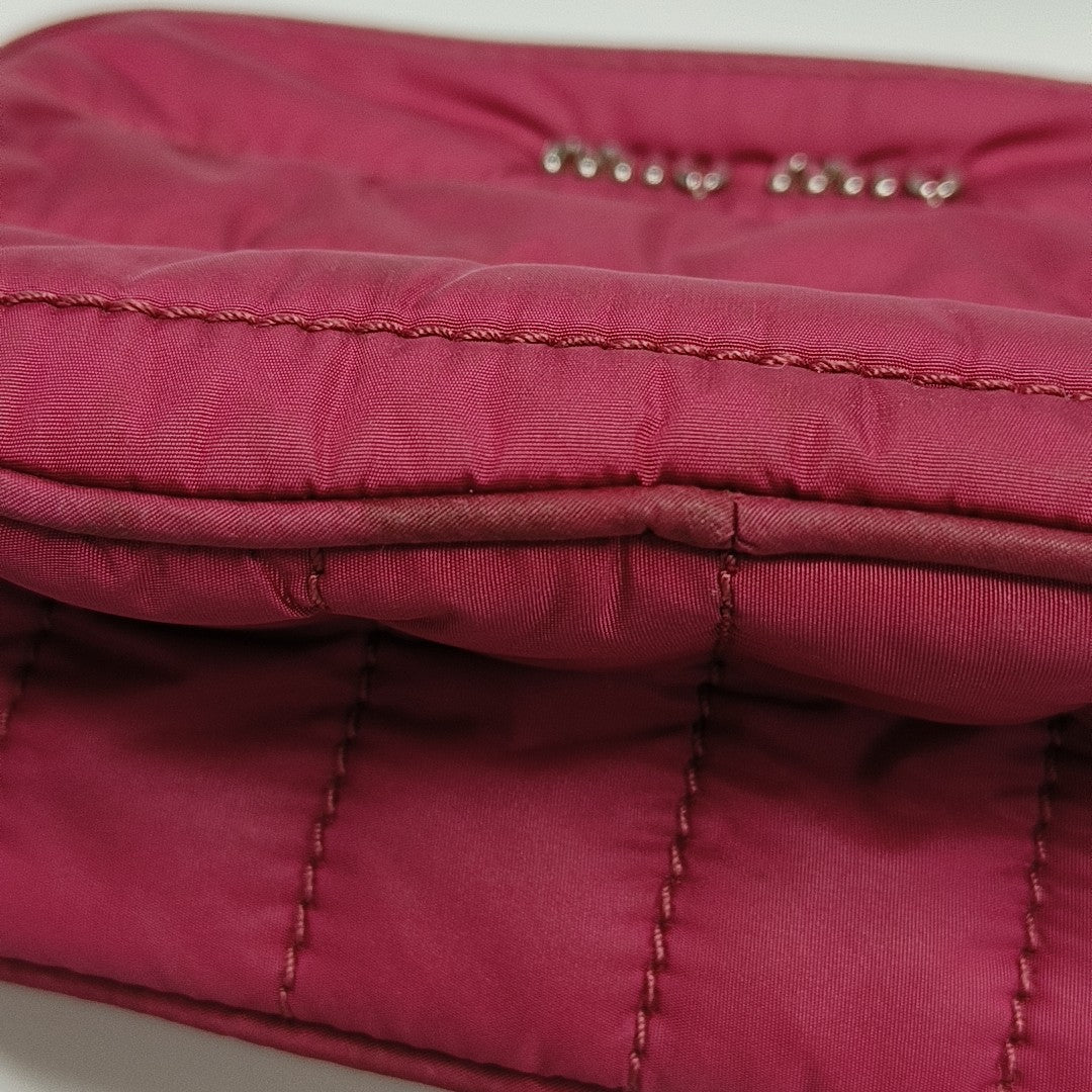 Quilted Fabric Clutch Red