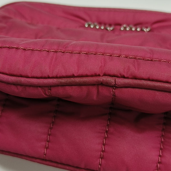 Quilted Fabric Clutch Red