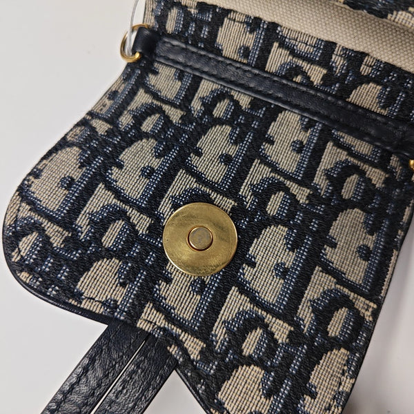 Saddle Mini Oblique Canvas Blue