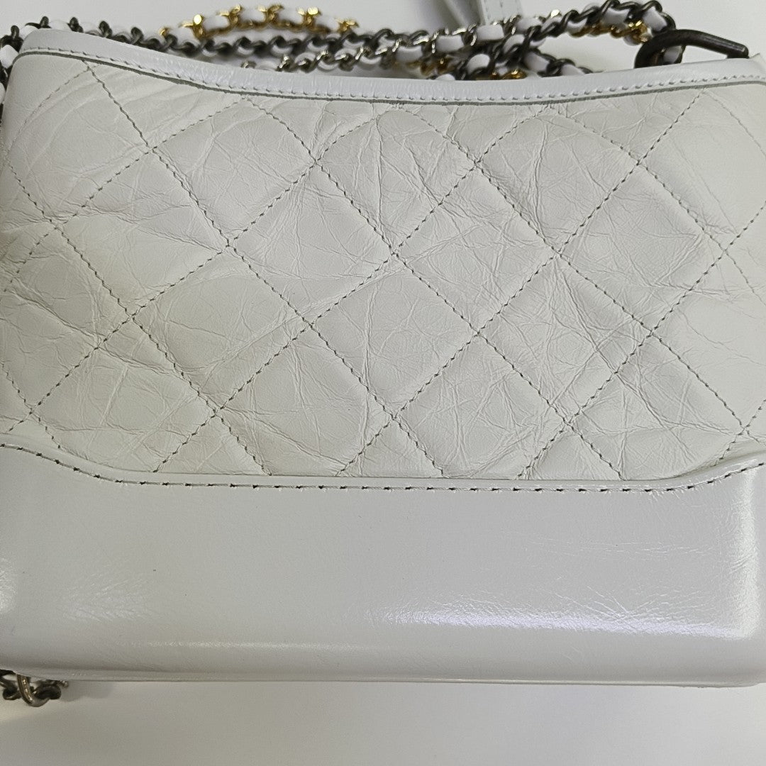 GABRIELLE Becerro Vintage Acolchado Pequeño Blanco