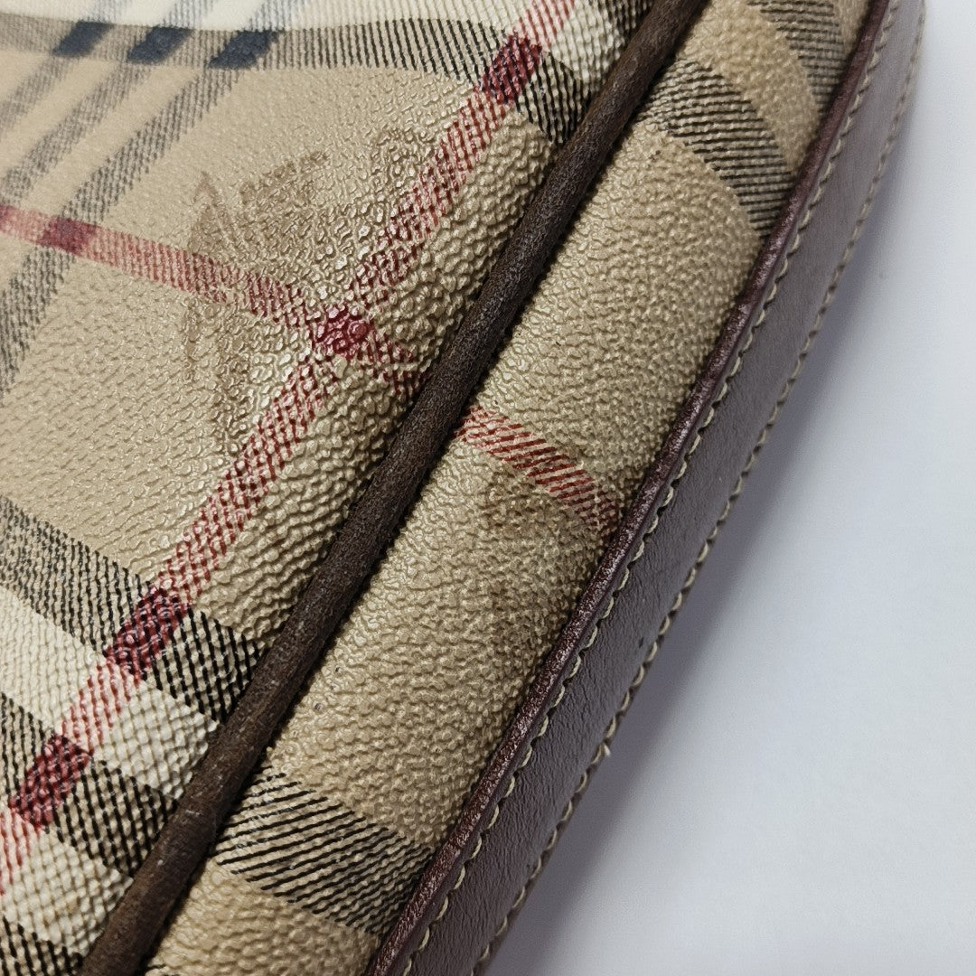 Coated Canvas Shoulder Bag Beige
