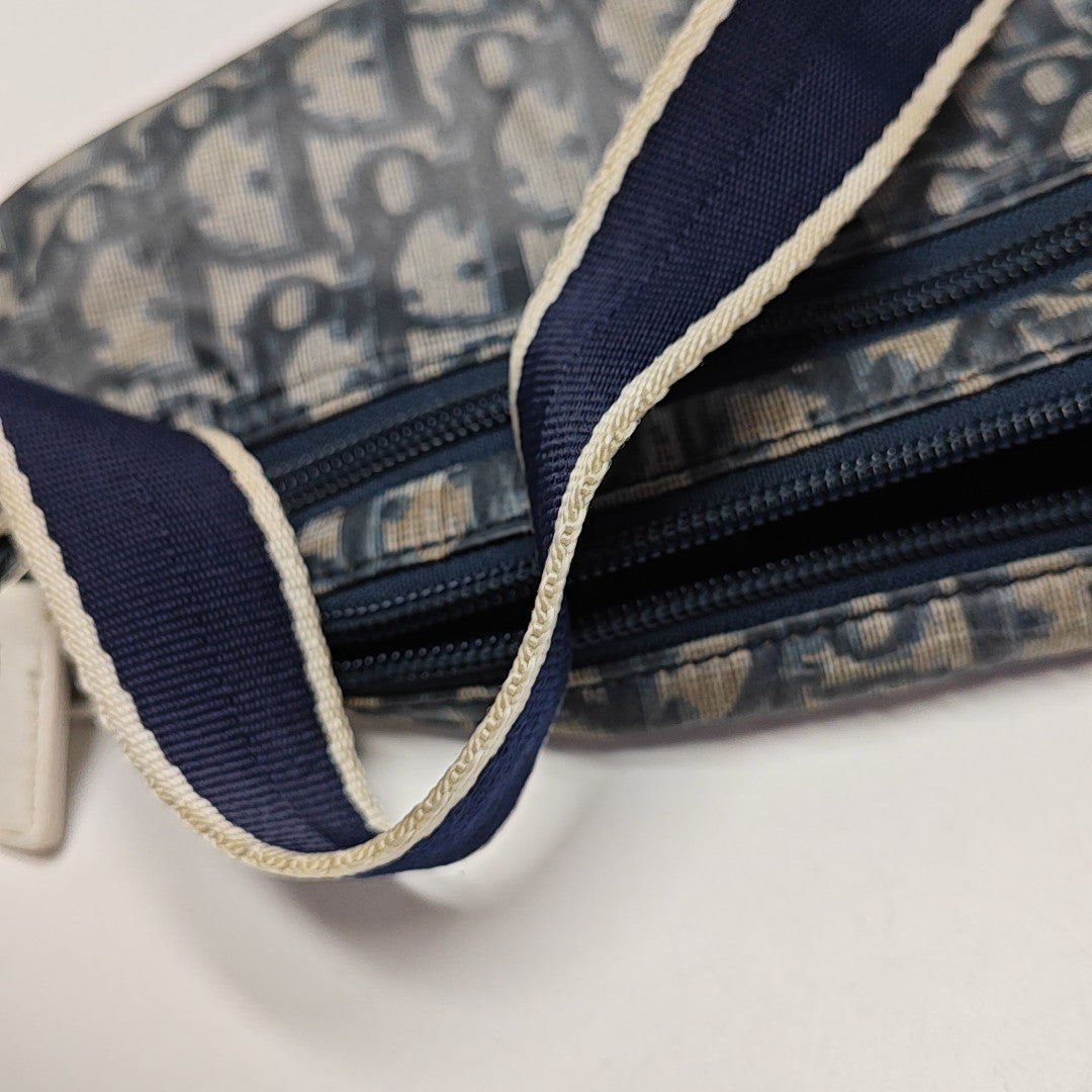 Oblique Fabric Belt Bag Blue