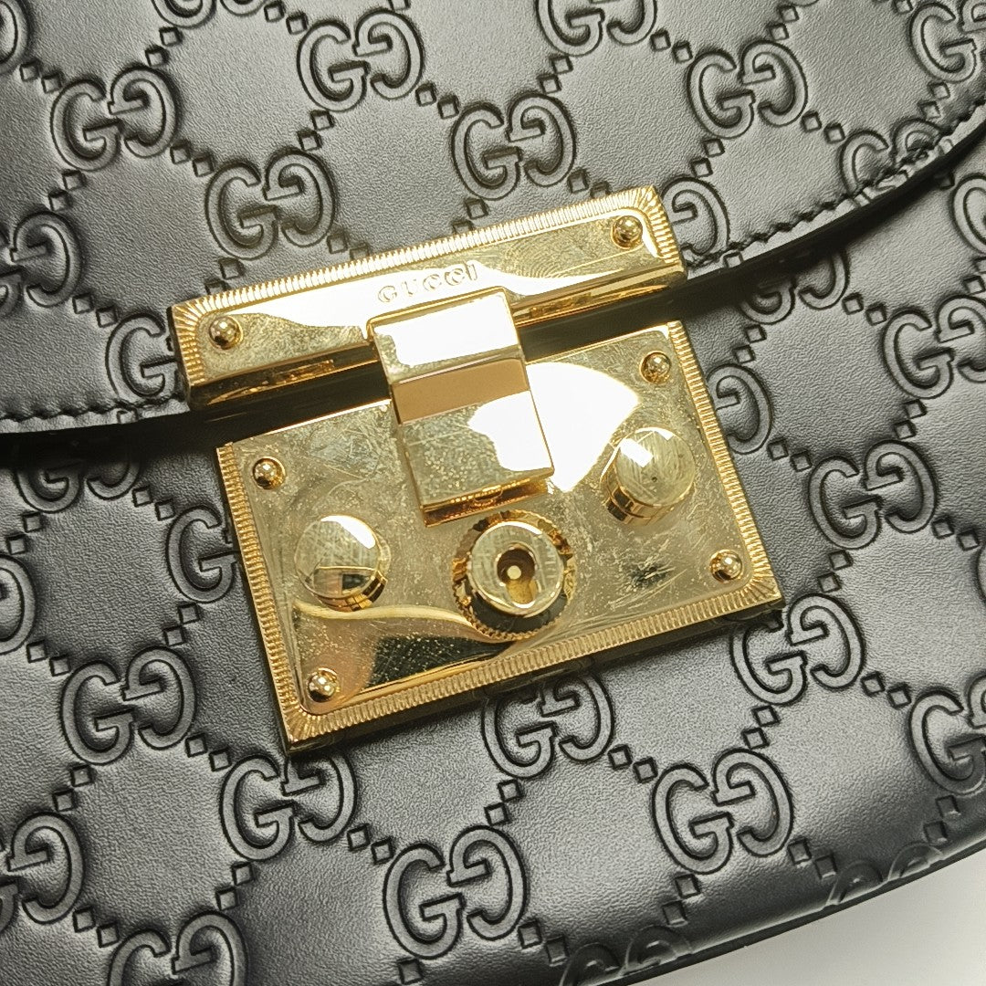 Padlock Medium Monogram Calfskin Black