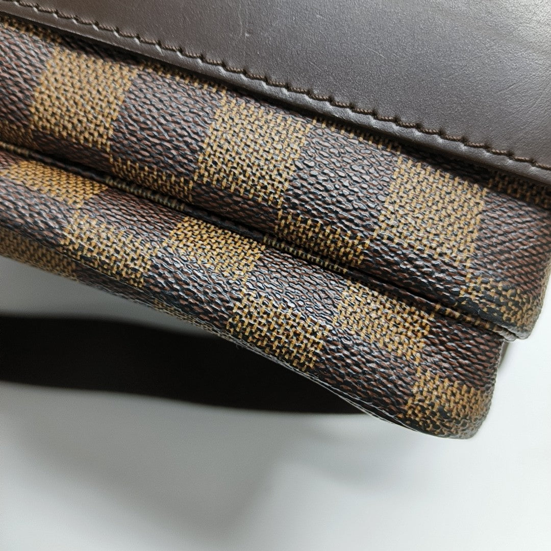 NAVIGLIO Damier Ebene Coated Canvas Brown