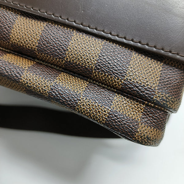 NAVIGLIO Damier Ebene Coated Canvas Brown
