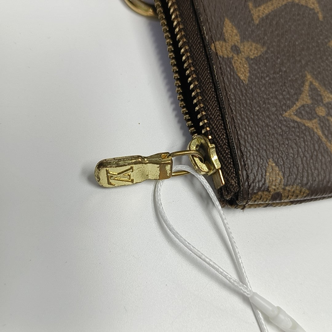 Monogram Coated Canvas Key Pouch Brown