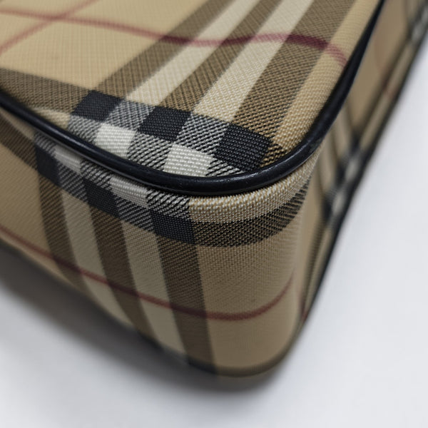 Coated Canvas Top Handle Bag Beige