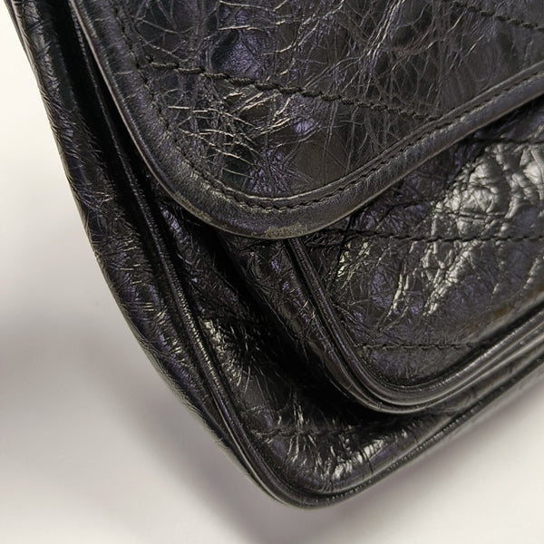NIKI Medium Chevron Calfskin Black