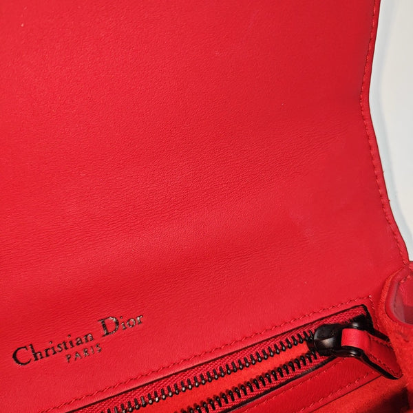 Diorama Small Cannage Calfskin Red