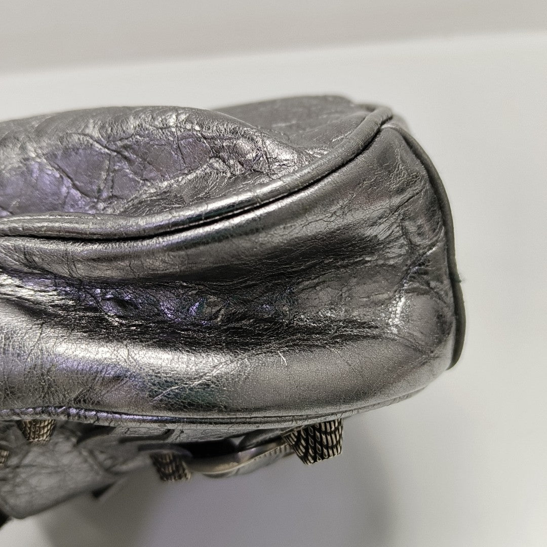 Le Cagole Mini Lambskin Silver