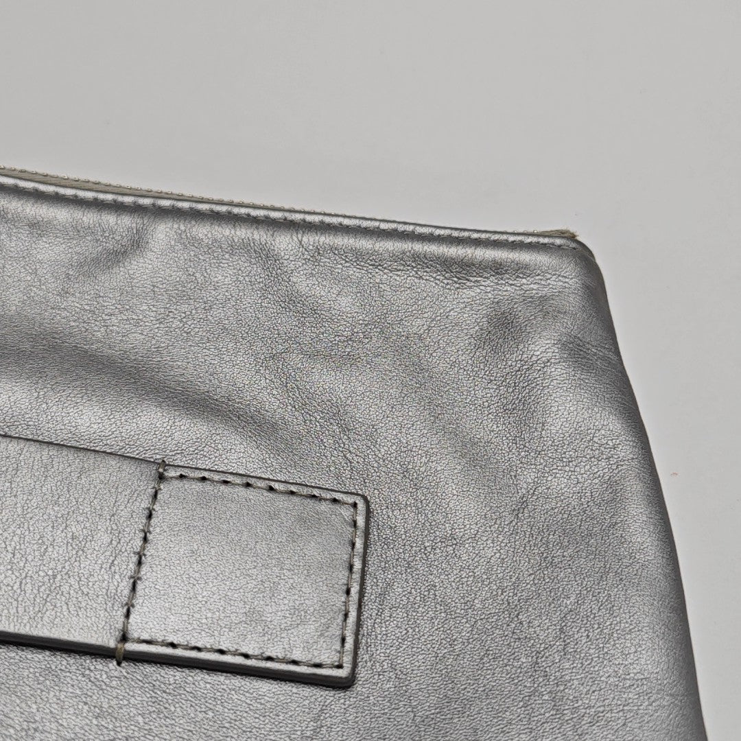 Calfskin Clutch Silver