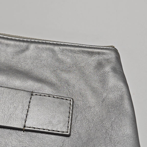 Calfskin Clutch Silver