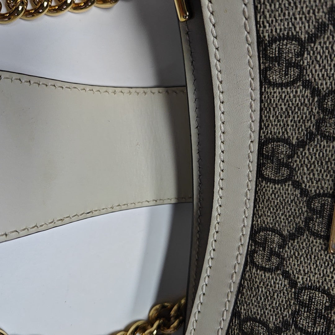 Padlock Small Monogram Coated Canvas Beige