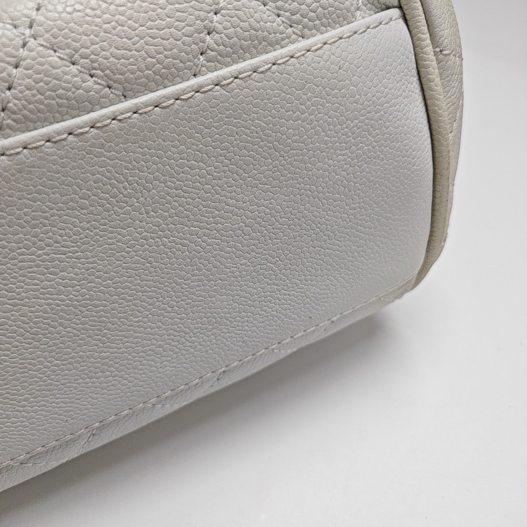 Quilted Grained Calfskin White