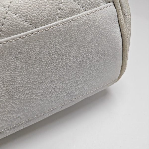 Quilted Grained Calfskin White