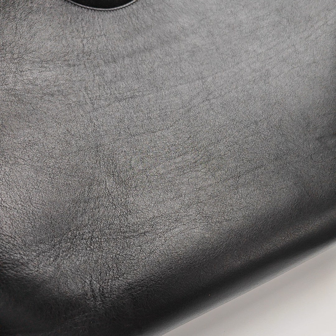 Calfskin Top Handle Bag Black