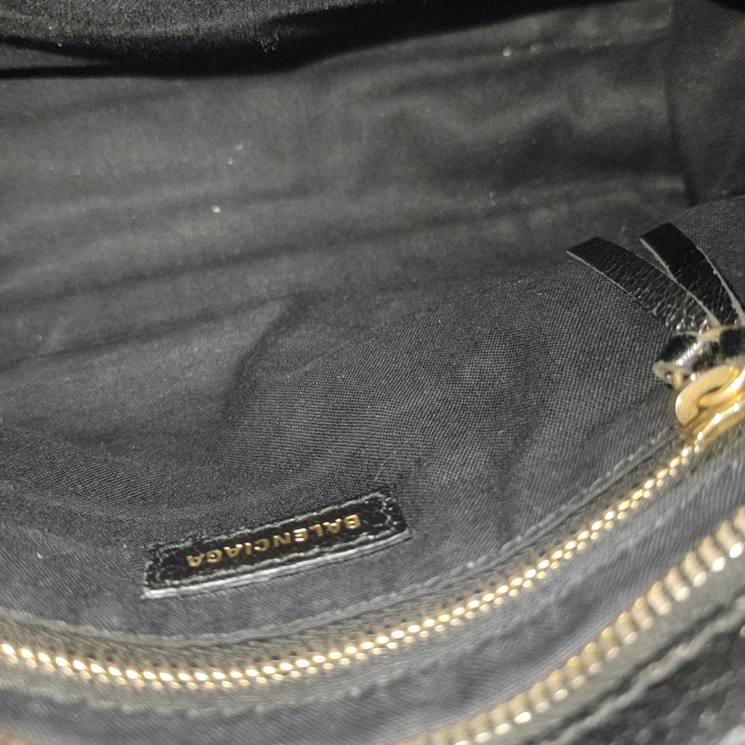 Classic Metallic Edge City Mini Lambskin Black