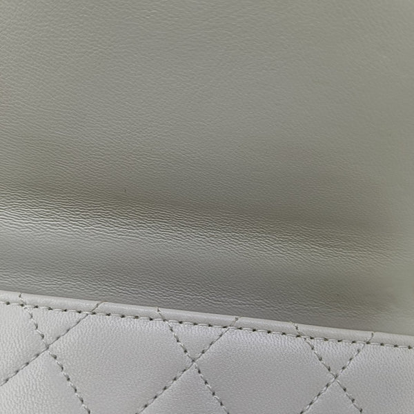 Quilted Lambskin Shoulder Bag White