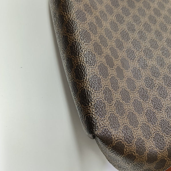 Coated Canvas Clutch Brown