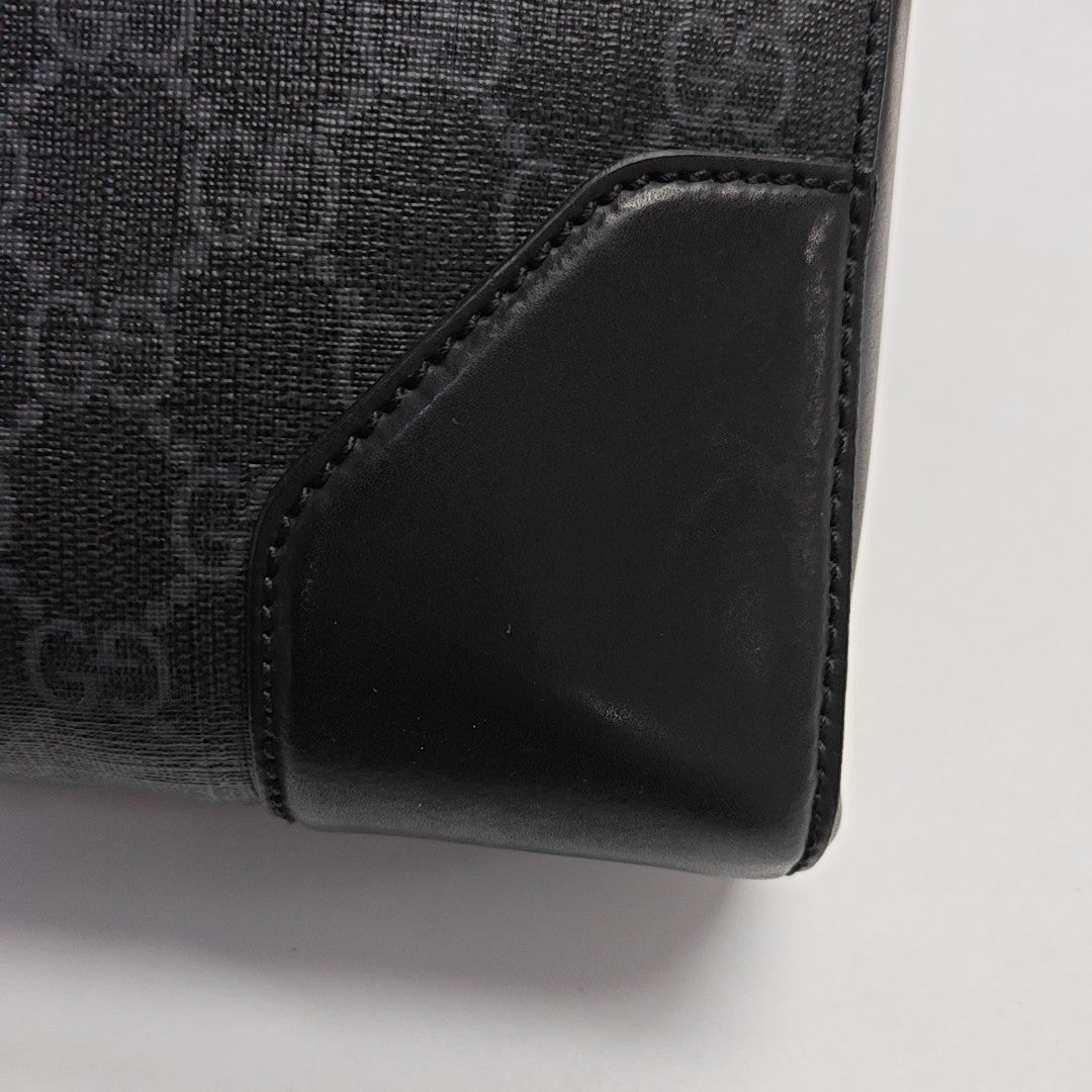 Monogram Coated Canvas Shoulder Bag Black