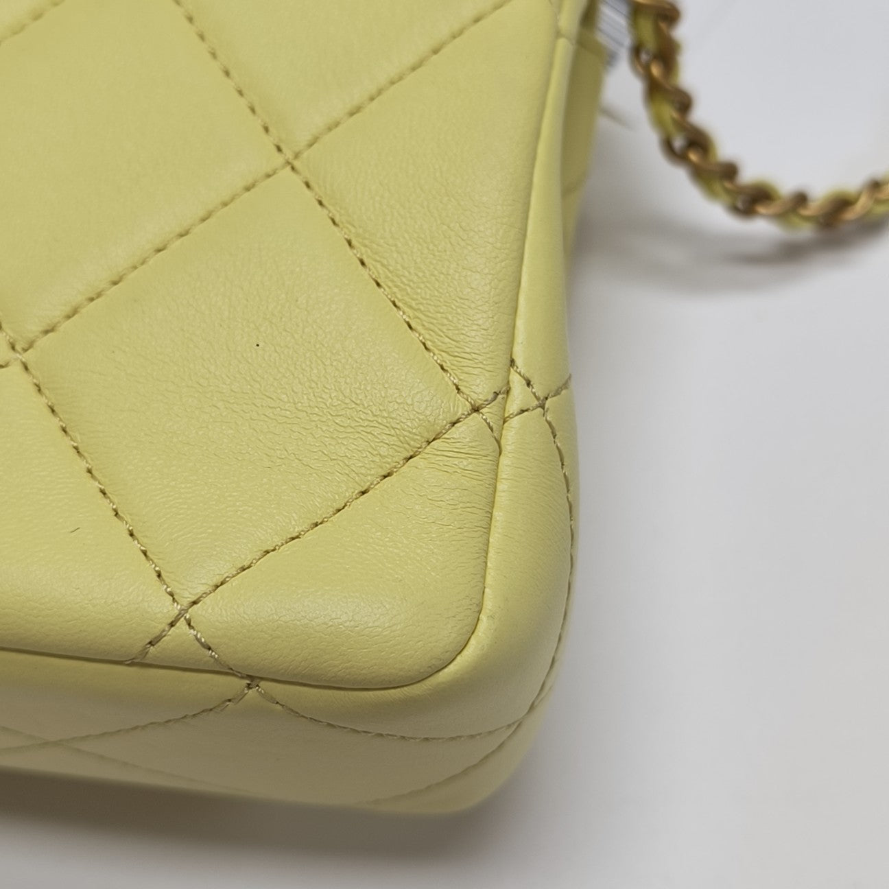 Quilted Lambskin Shoulder Bag Yellow