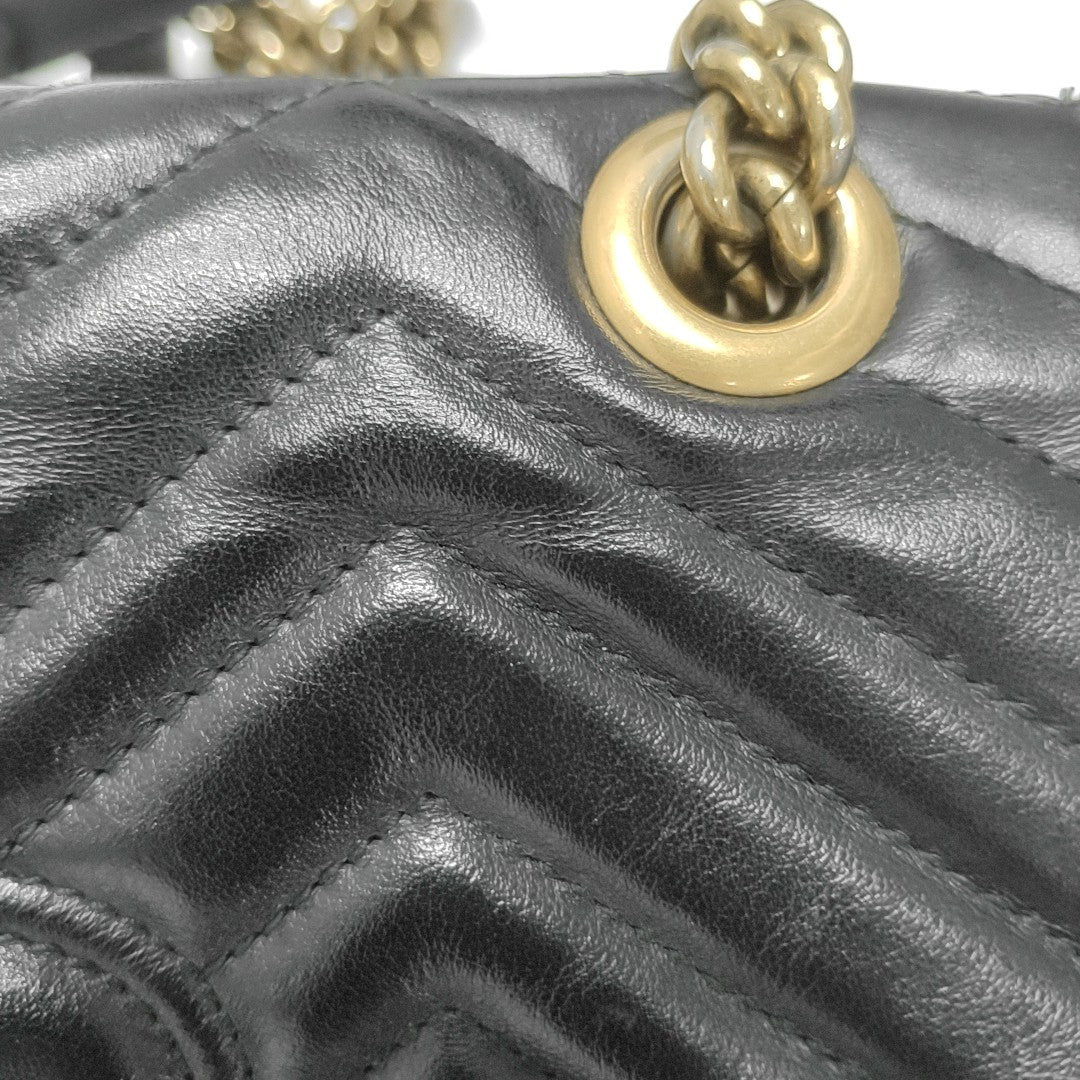 GG Marmont Medium Quilted Calfskin Black