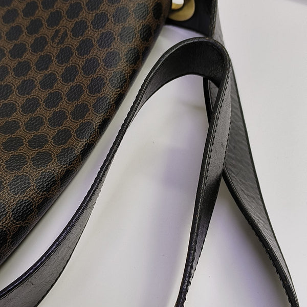 Coated Canvas Shoulder Bag Brown