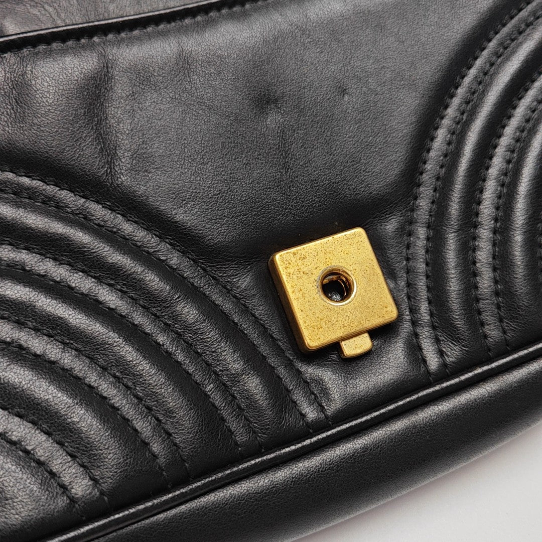 GG Marmont Small Quilted Calfskin Black