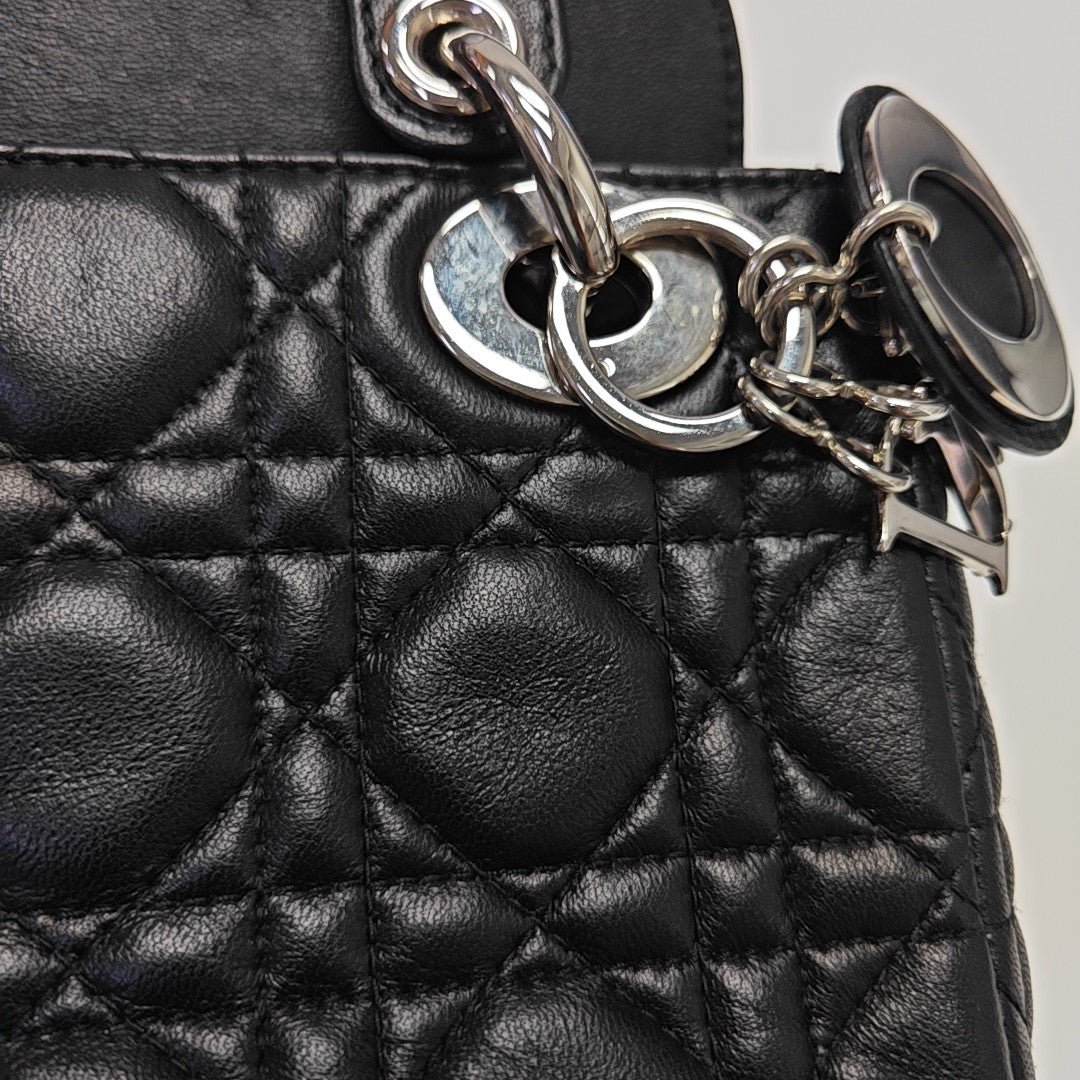 Lady Dior Mini Cannage Lambskin Black