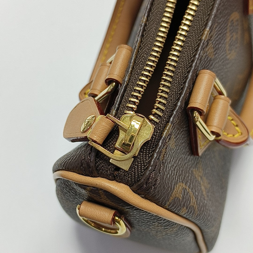 SPEEDY Nano Monogram Coated Canvas Brown