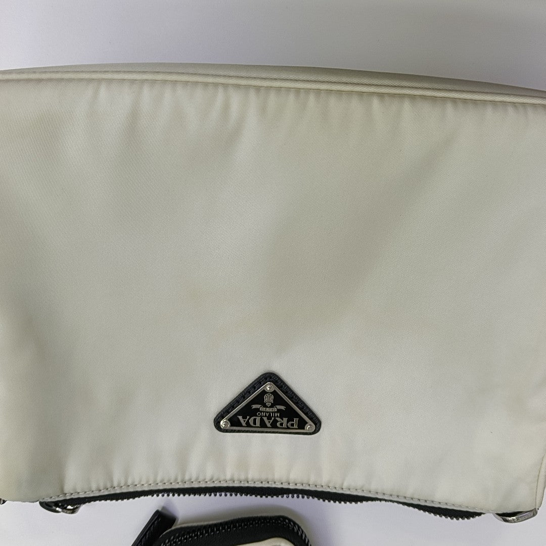 Nylon Shoulder Bag White