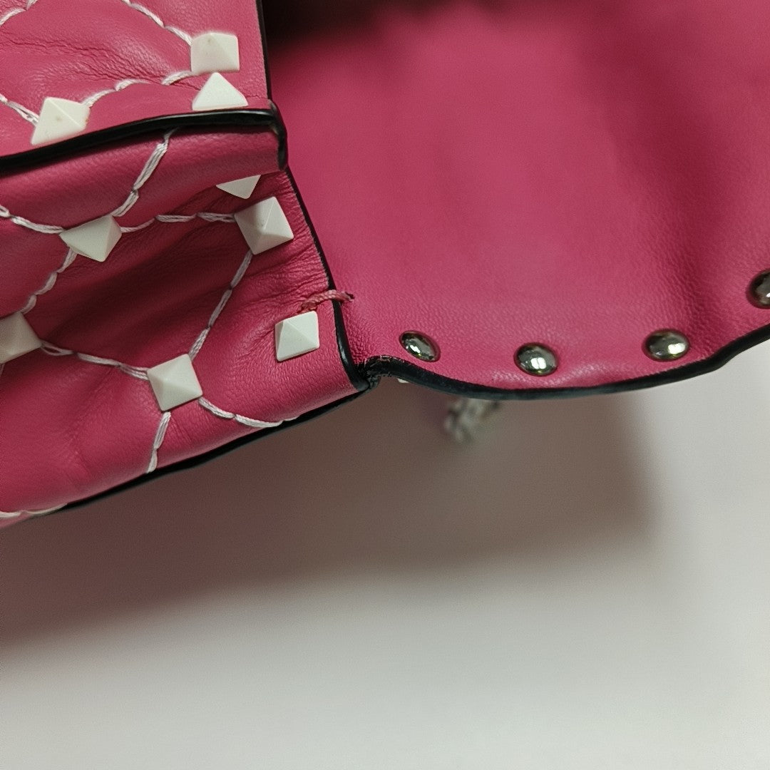 Spike Up Small Quilted Lambskin Pink