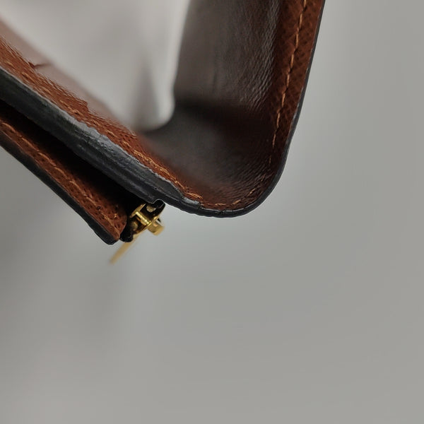ANAIS Monogram Coated Canvas Brown Wallet