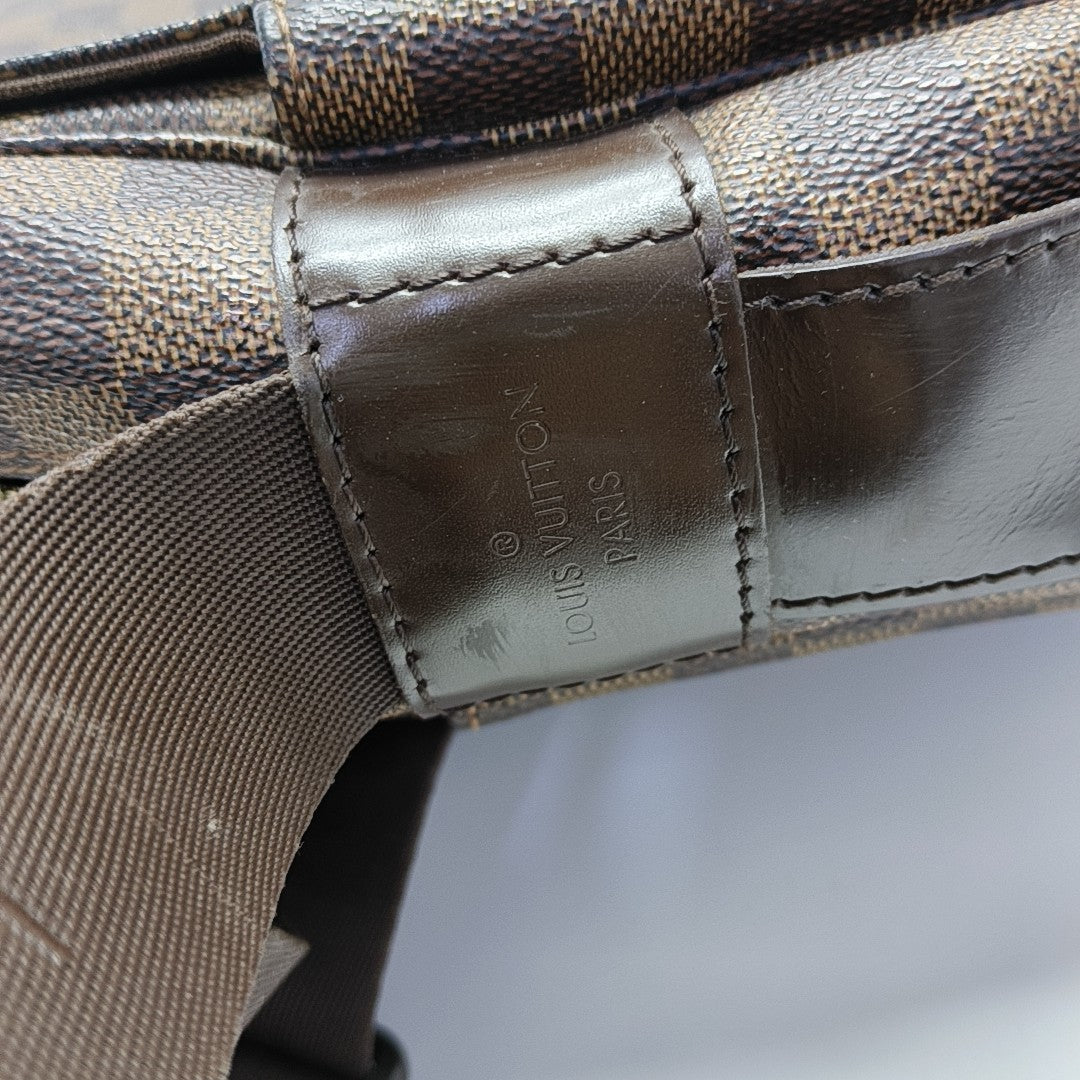 NAVIGLIO Damier Ebene Coated Canvas Brown