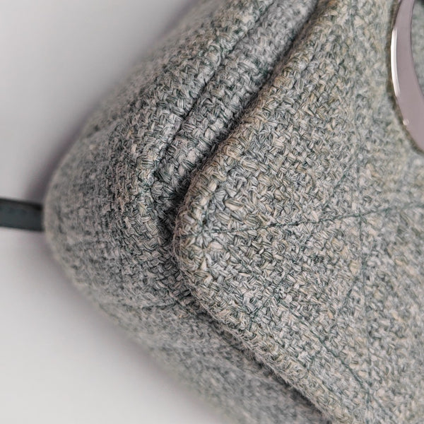 Dior Caro Small Cannage Fabric Green