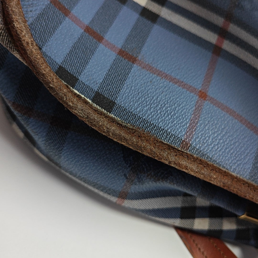 Coated Canvas Shoulder Bag Blue