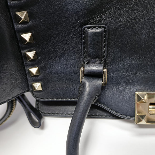 Rockstud Small Calfskin Black