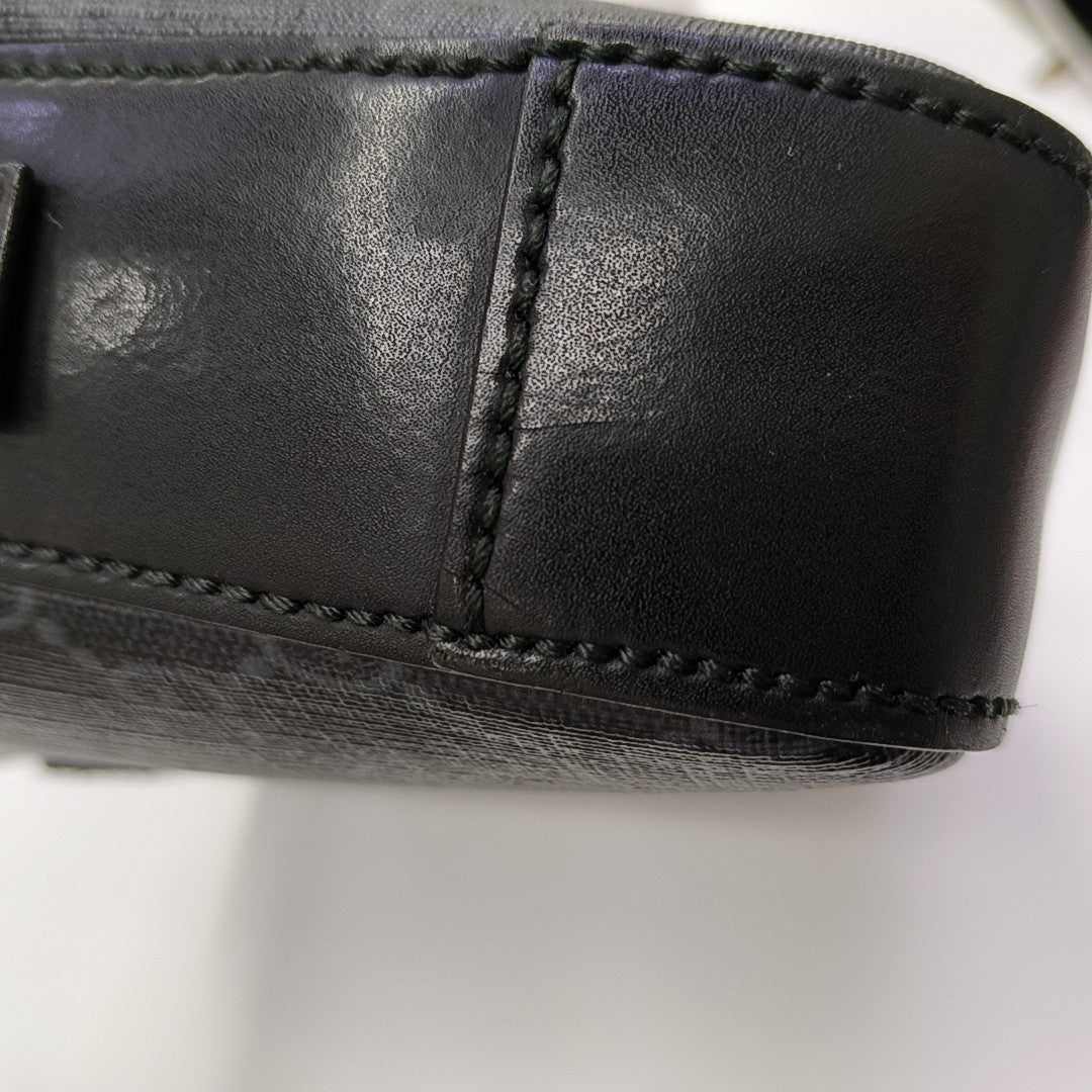GG Supreme Small Monogram Coated Canvas Black