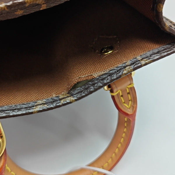 SAC PLAT Mini Monogram Coated Canvas Brown
