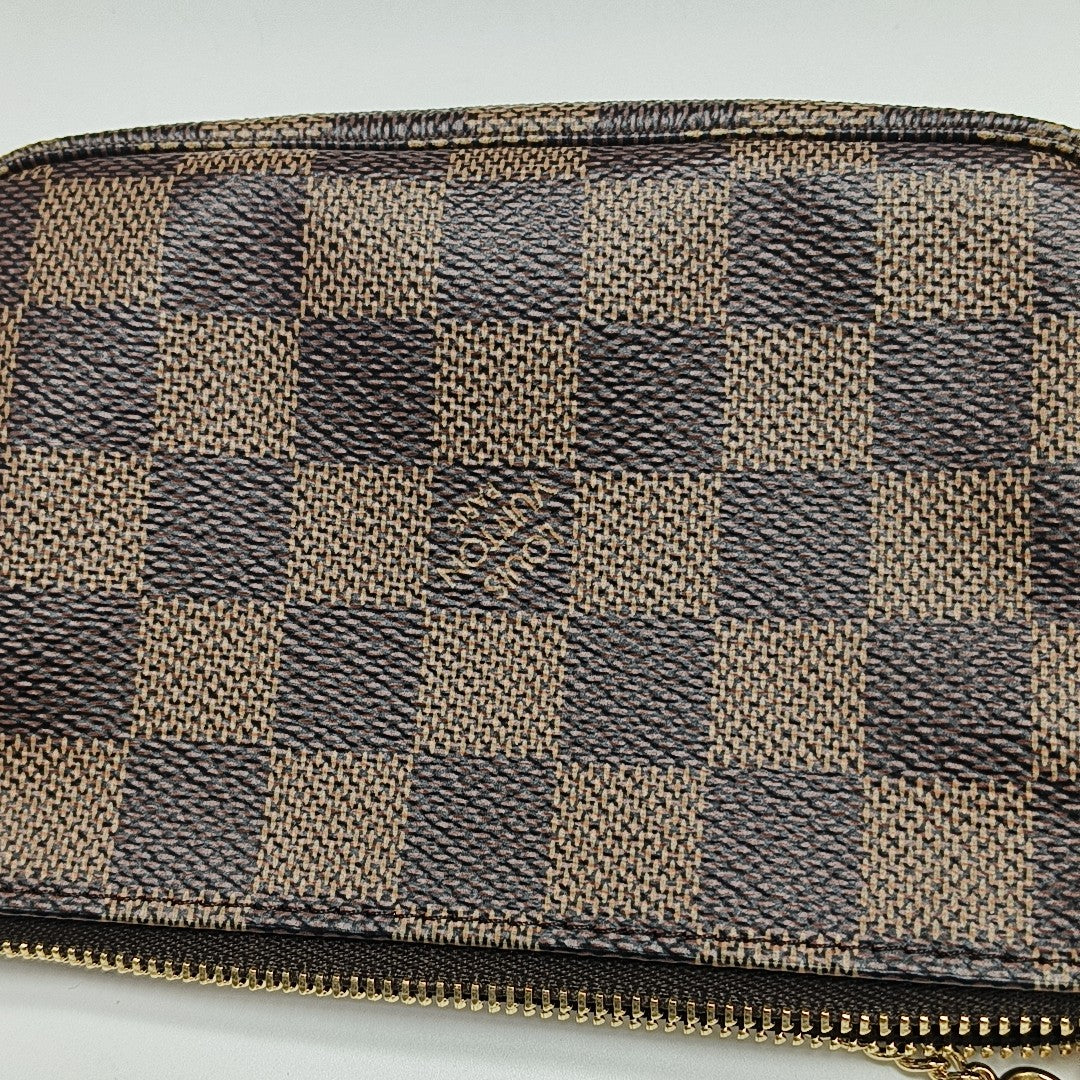 ACCESSOIRES Mini Damier Ebene Coated Canvas Brown