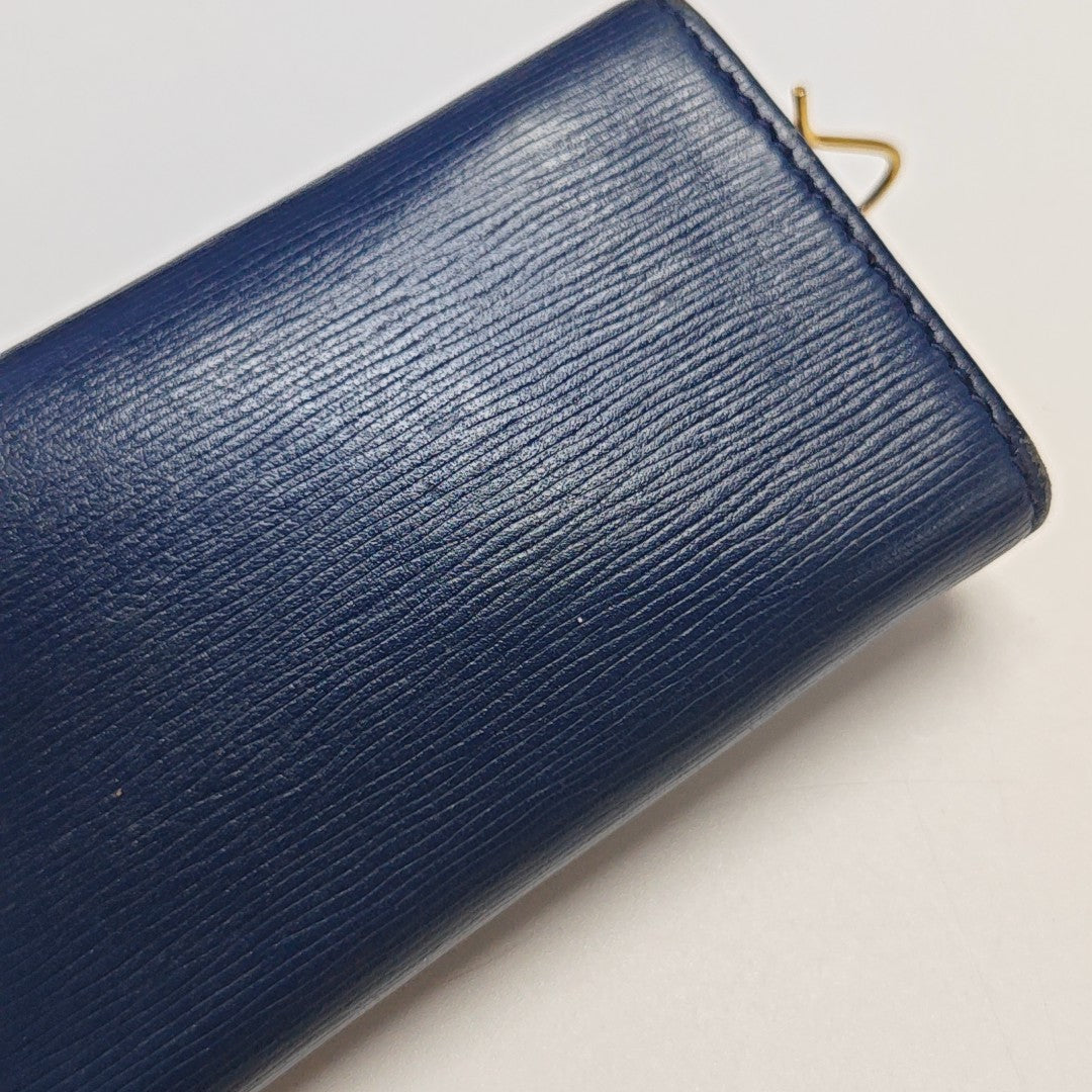 Saffiano Calfskin Key Pouch Blue